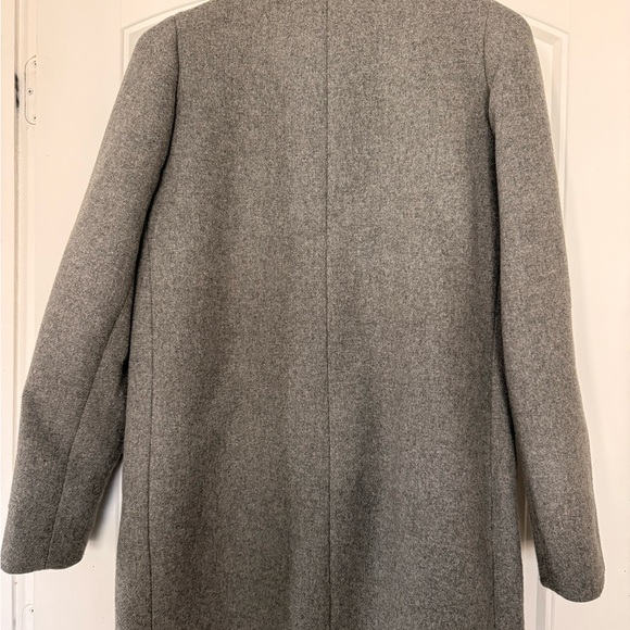J Crew Gray Wool Coat with Gold Zipper - Picture 3 of 5